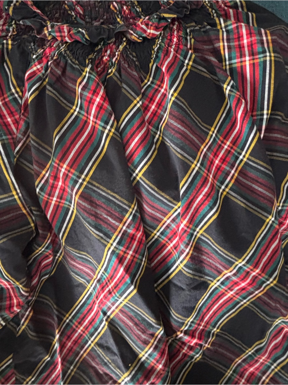 J. Crew Holiday Tartan Plaid Long Sleeve Blouse - Picture 6 of 7